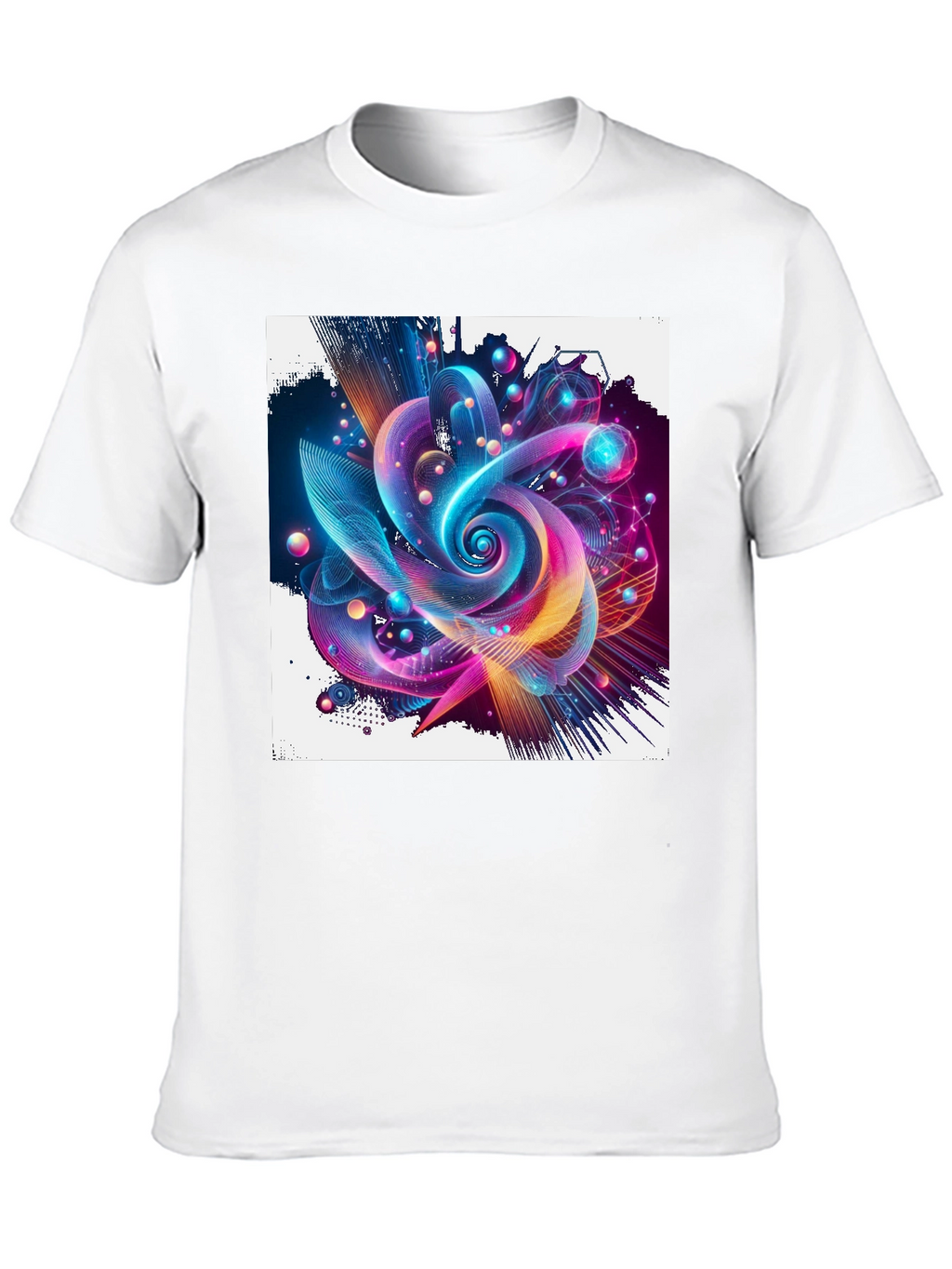 Vibrant Abstract Graphic Print Black T-Shirt