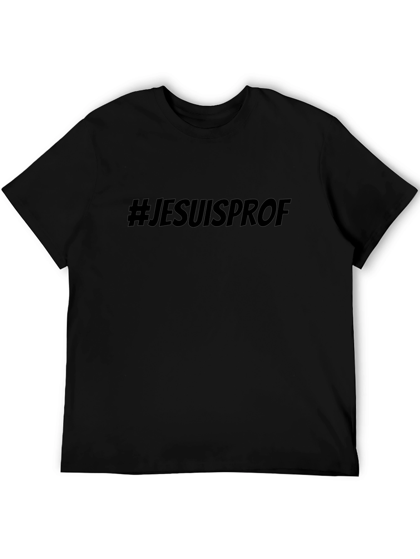 #JESUISPROF Black Cotton T-Shirt - Casual Style