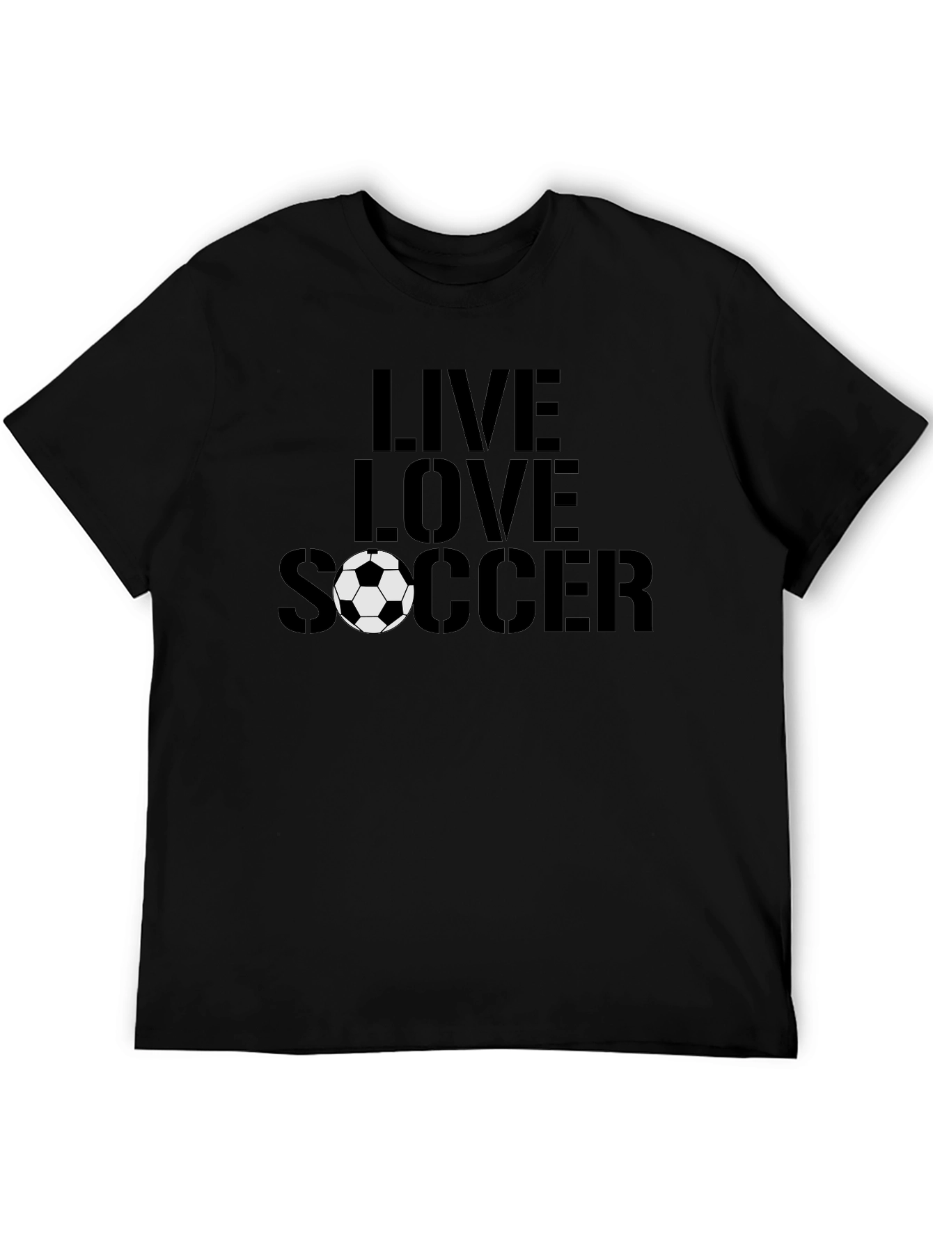 Live Love Soccer Black T-Shirt