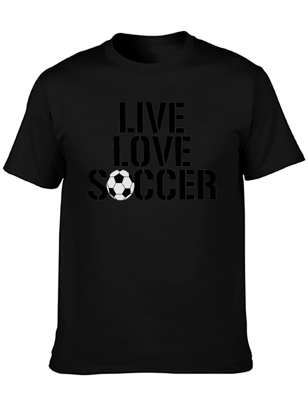 Live Love Soccer Black T-Shirt