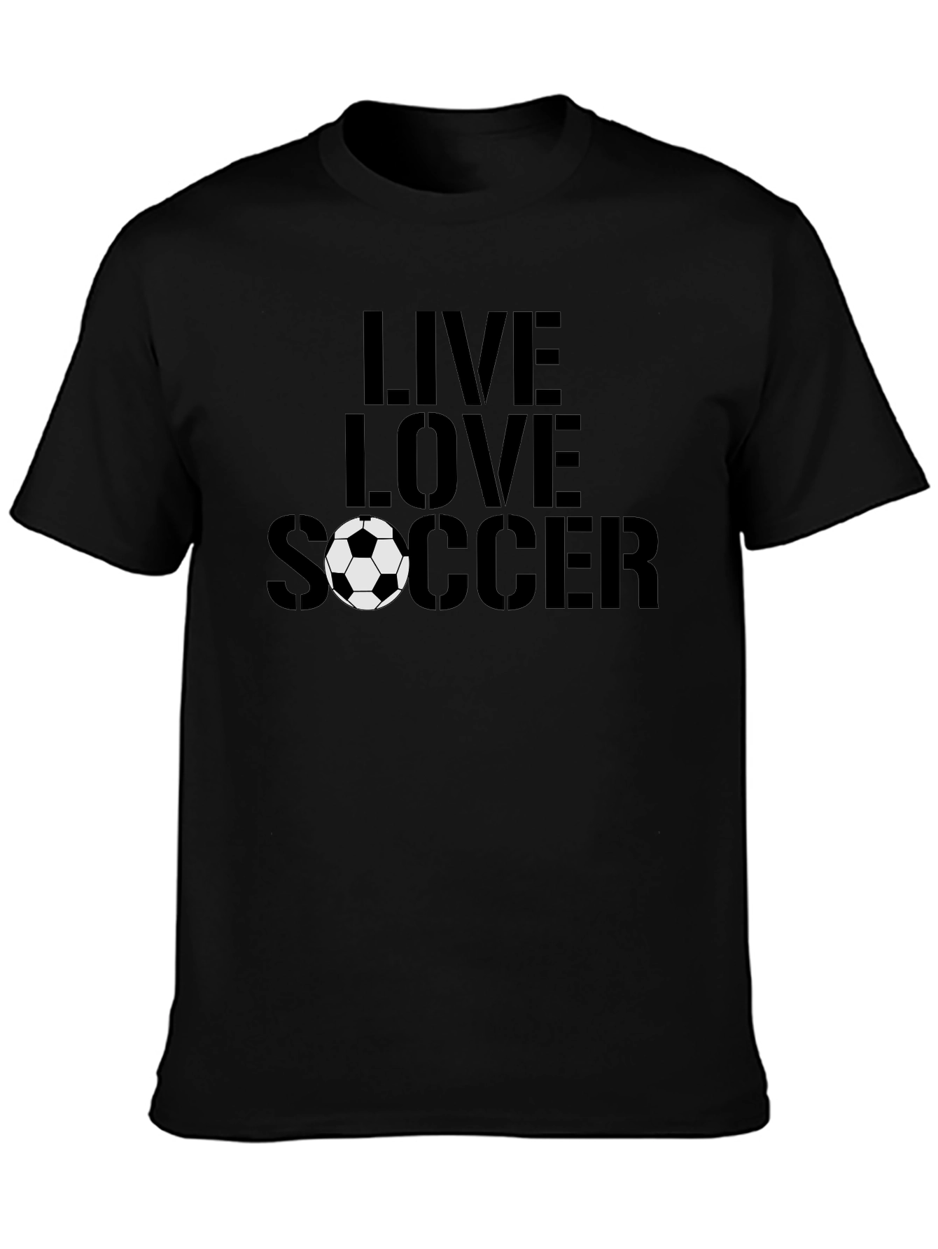 Live Love Soccer Black T-Shirt