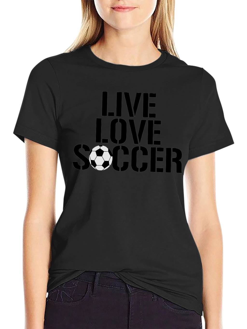 Live Love Soccer Black T-Shirt