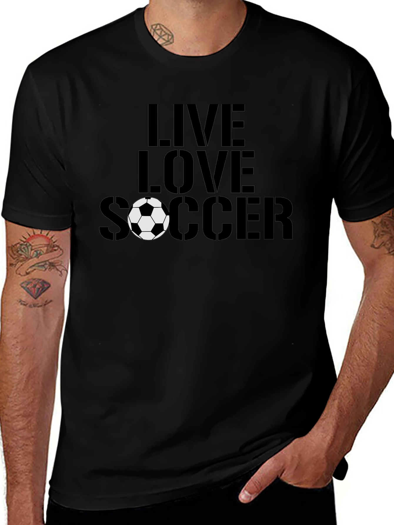 Live Love Soccer Black T-Shirt