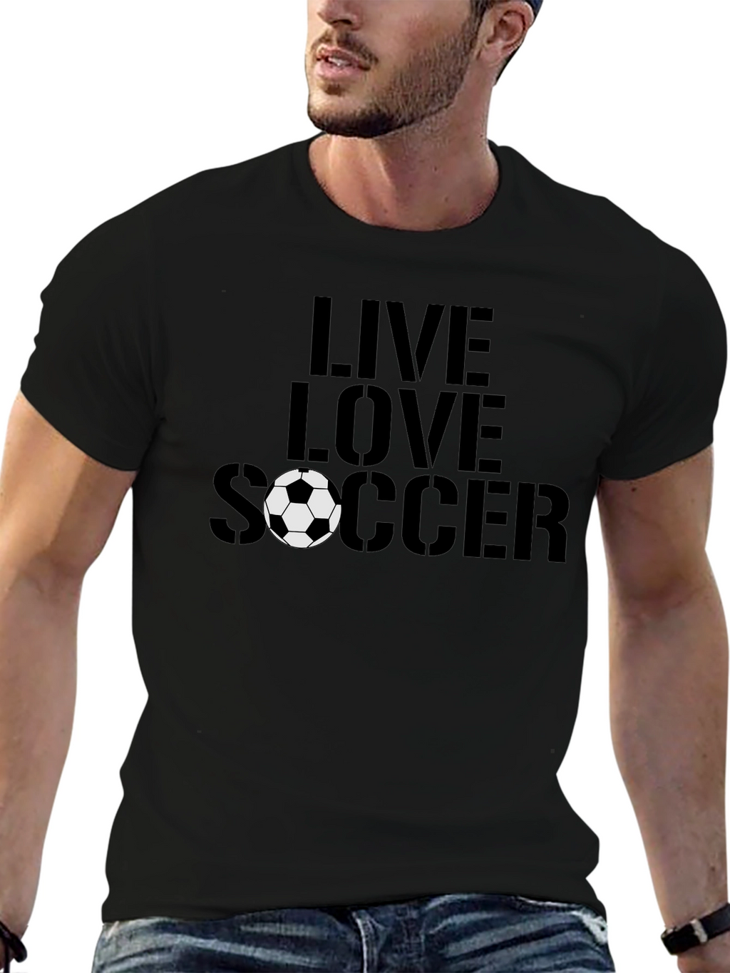Live Love Soccer Black T-Shirt
