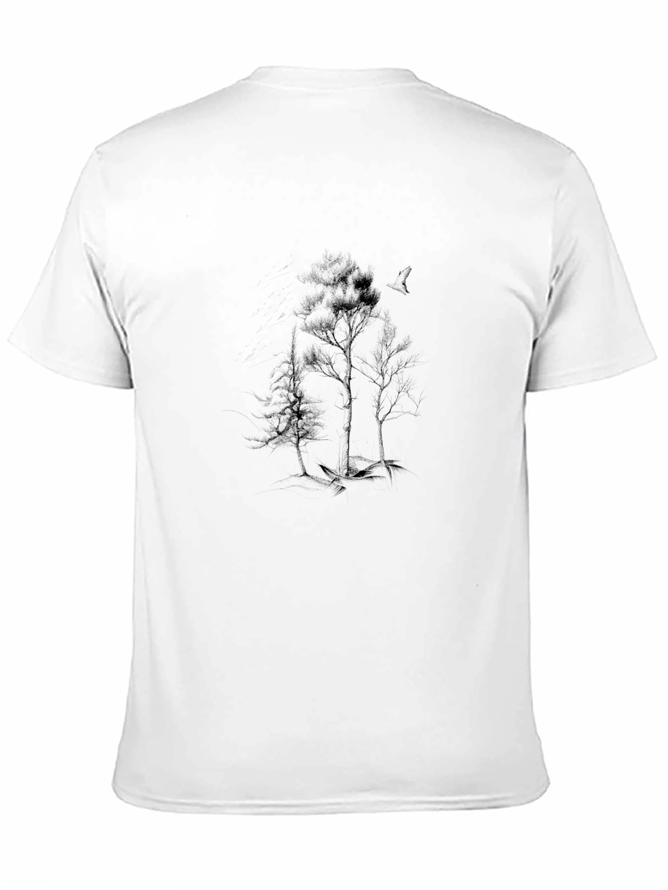 Mens Black Tee with Tree Graphic