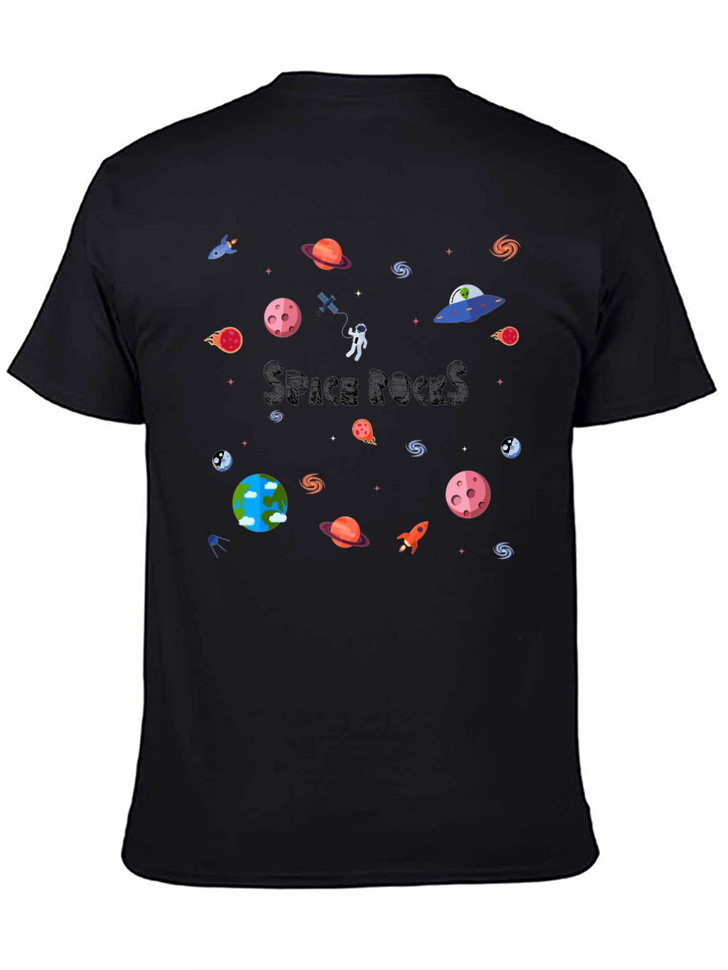 Space Rocks Black T-Shirt