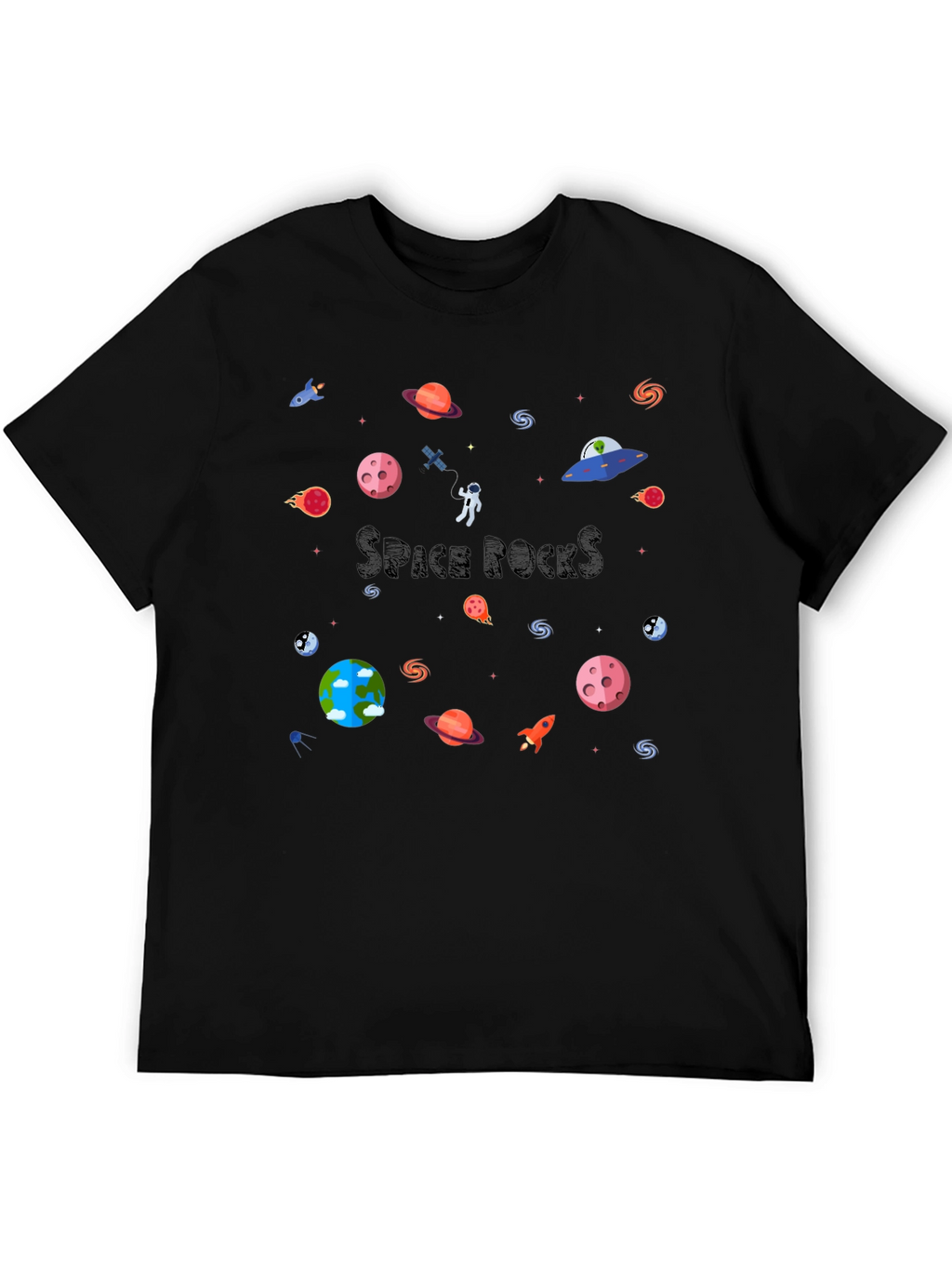 Space Rocks Black T-Shirt