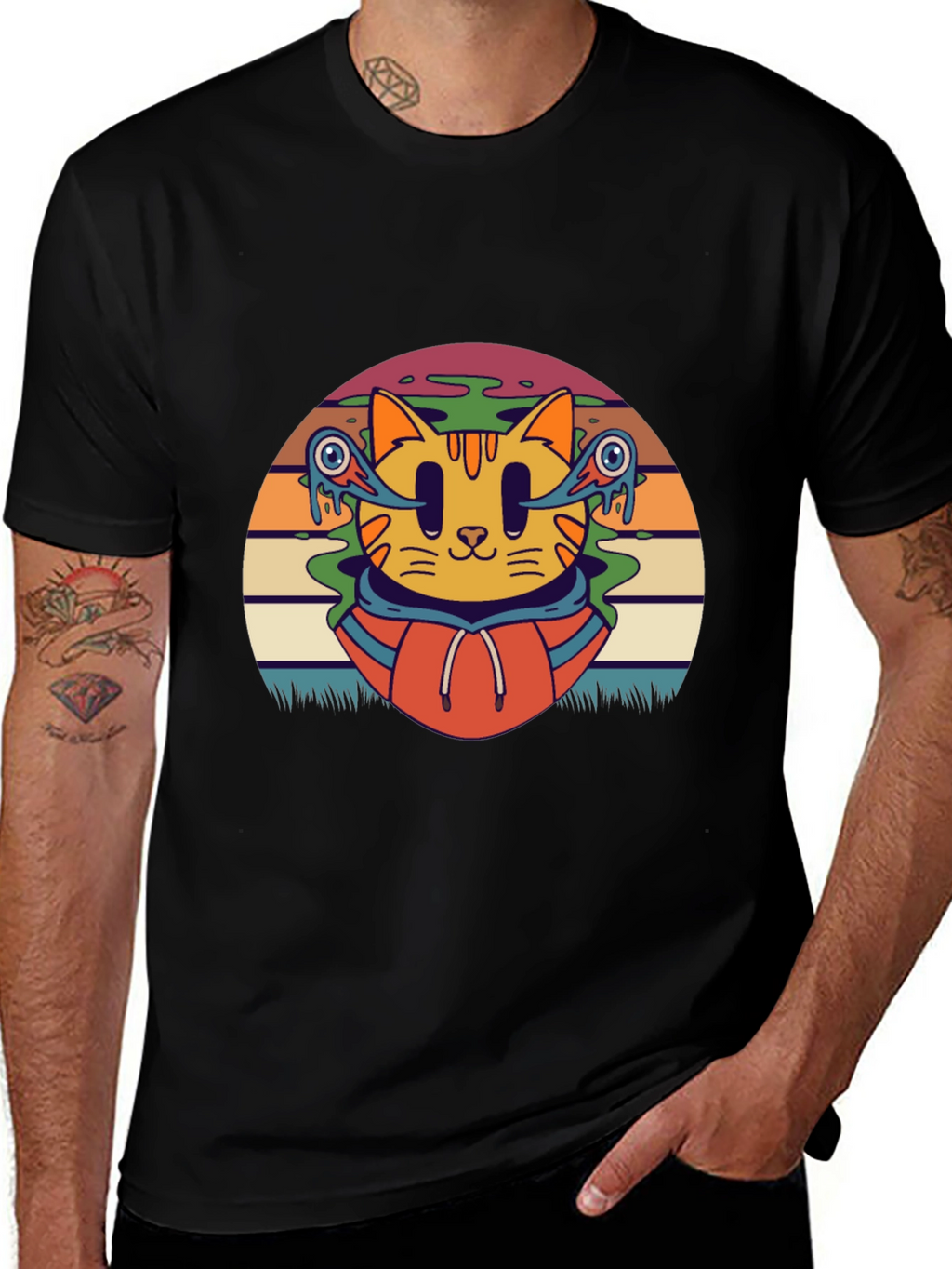 Groovy Cat T-Shirt - Retro Style Tee
