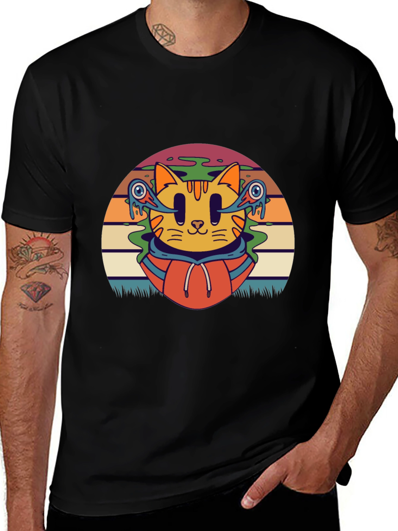Groovy Cat T-Shirt - Retro Style Tee