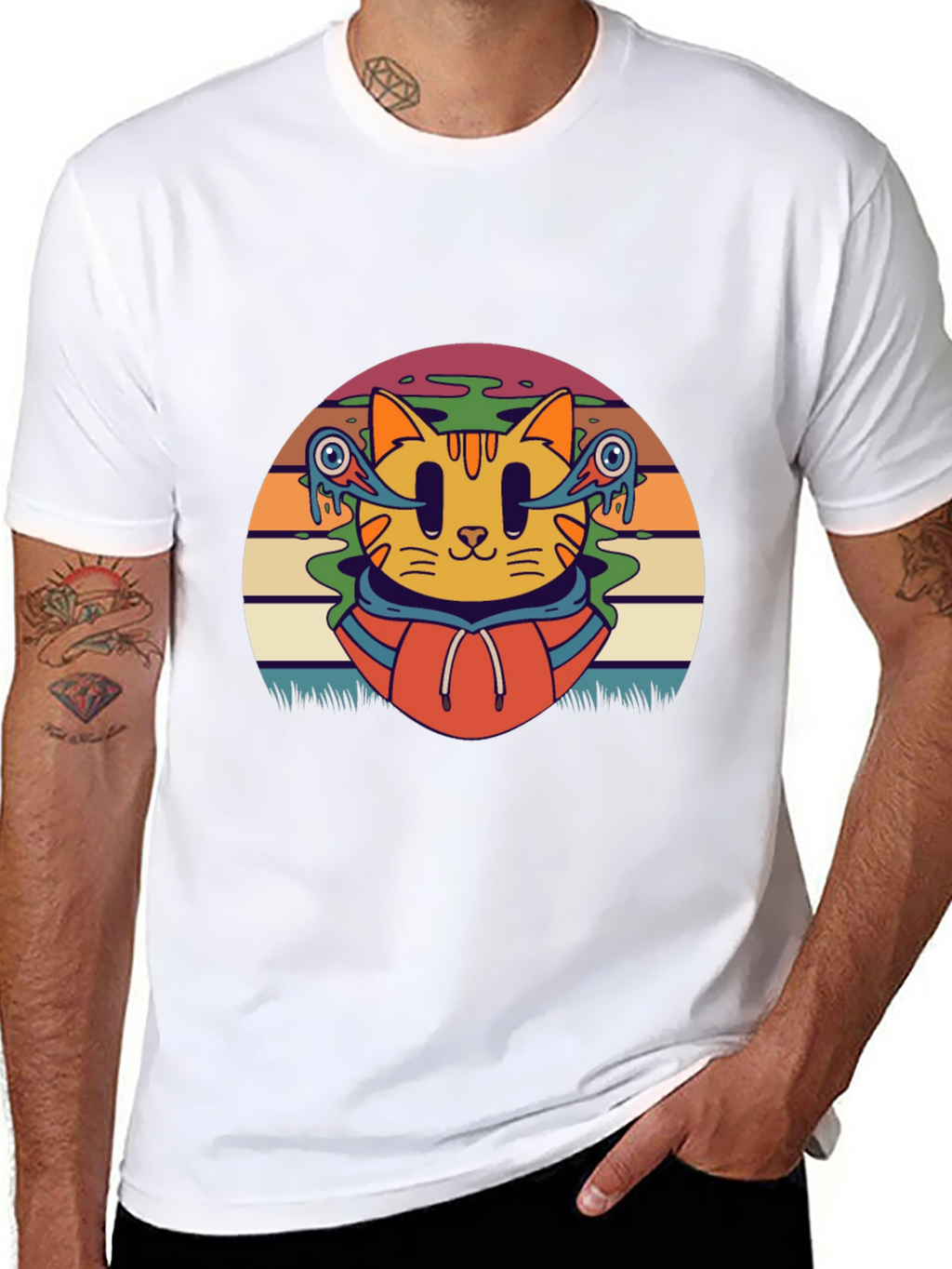 Groovy Cat T-Shirt - Retro Style Tee