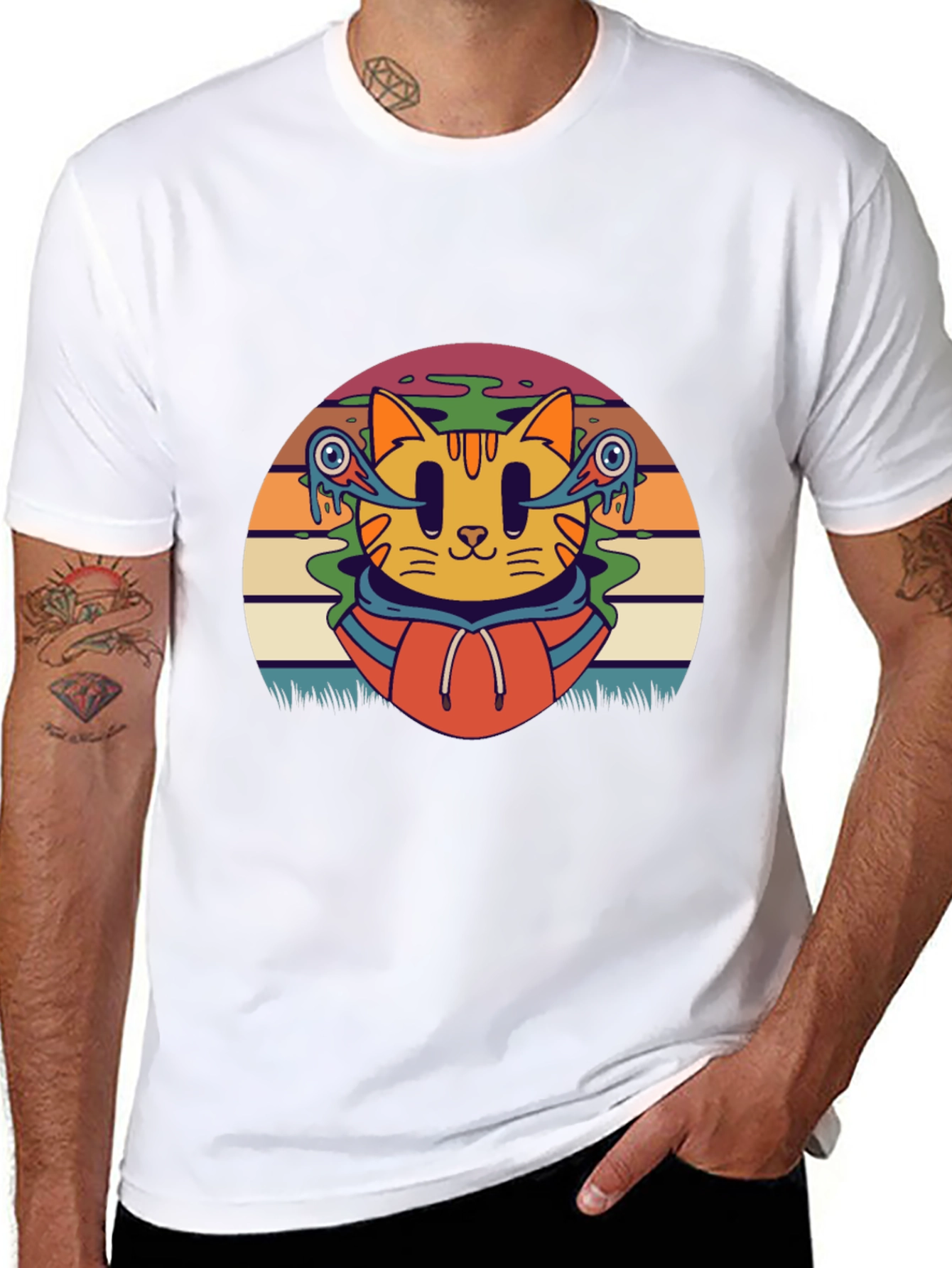 Groovy Cat T-Shirt - Retro Style Tee