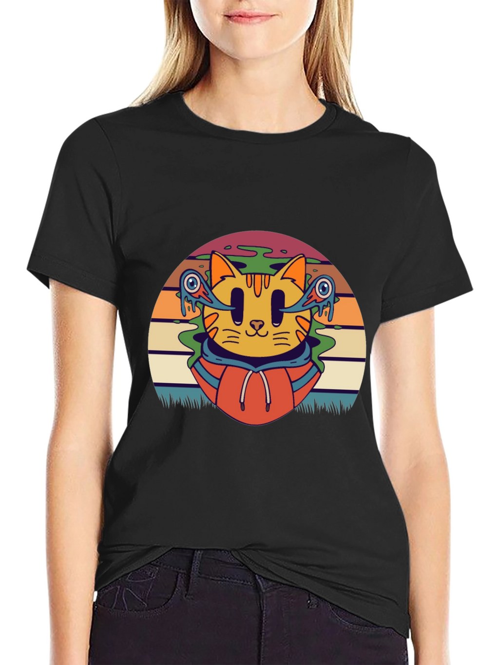 Groovy Cat T-Shirt - Retro Style Tee