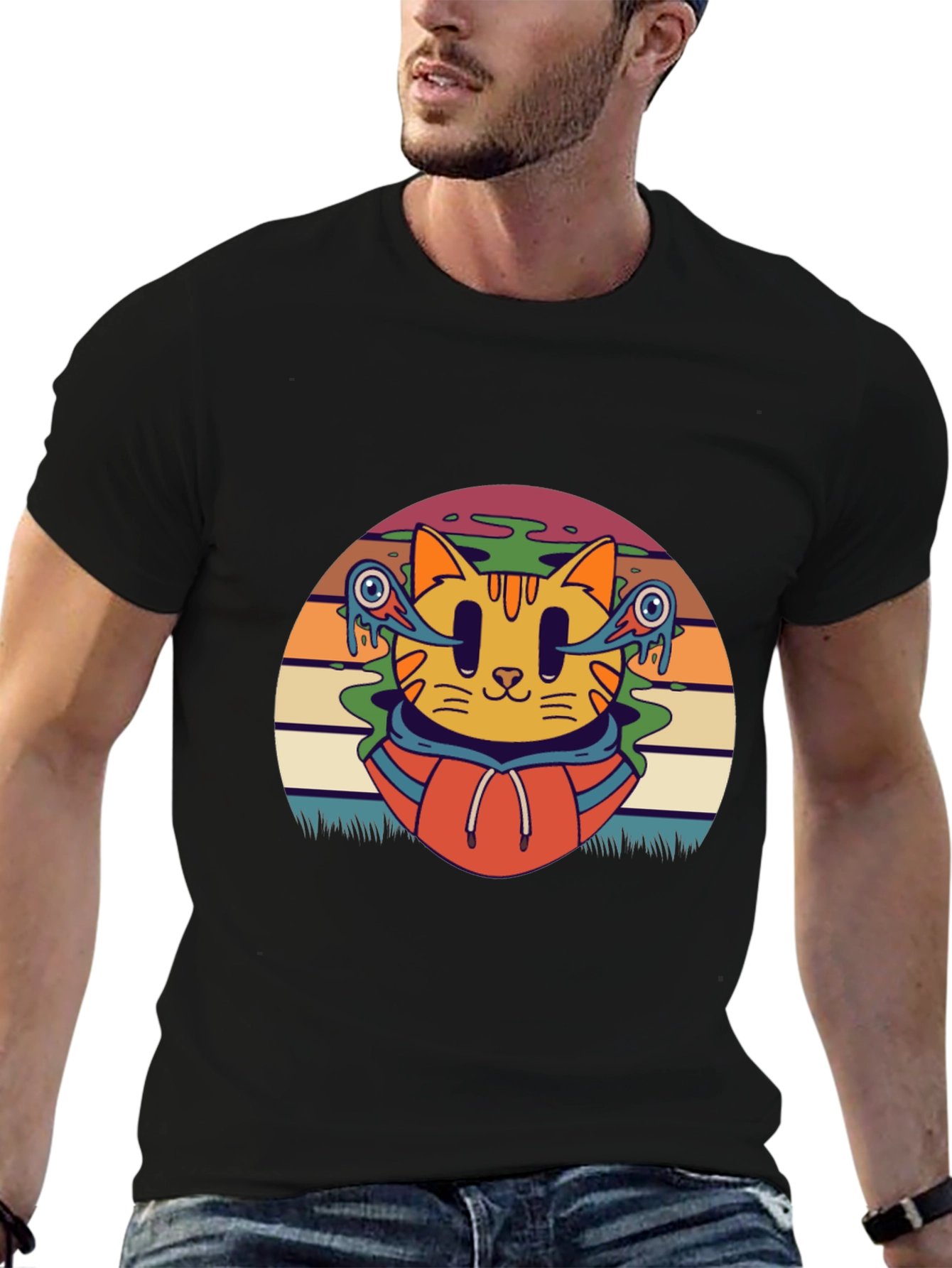 Groovy Cat T-Shirt - Retro Style Tee