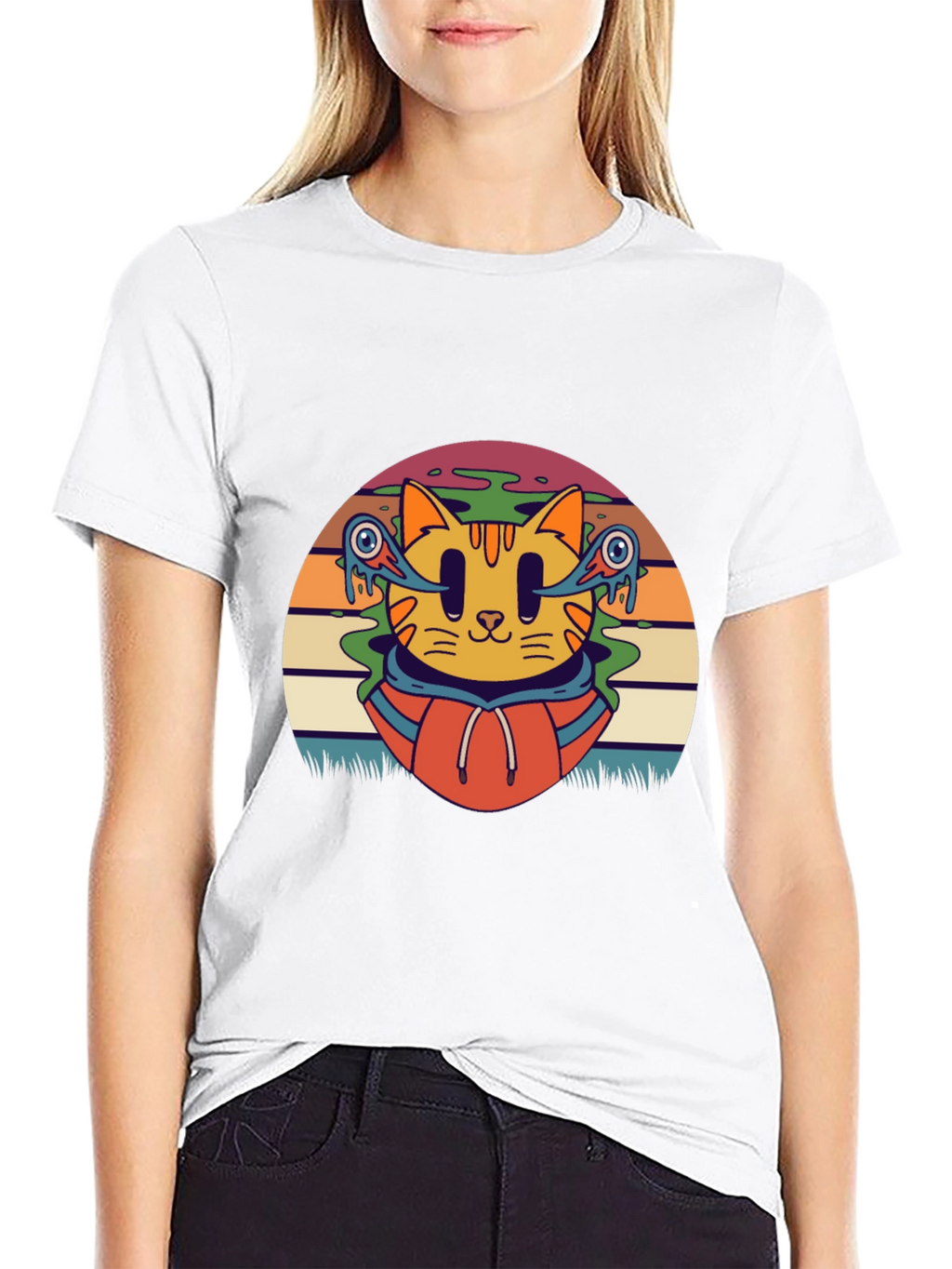 Groovy Cat T-Shirt - Retro Style Tee