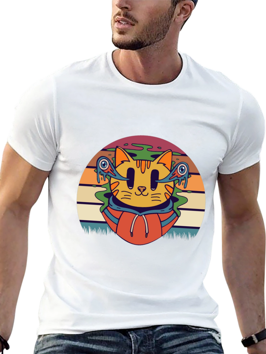 Groovy Cat T-Shirt - Retro Style Tee