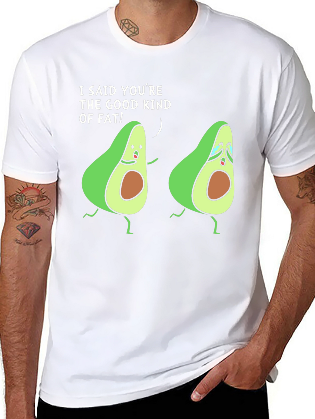 Avocado Humor Black T-Shirt Good Kind Of Fat