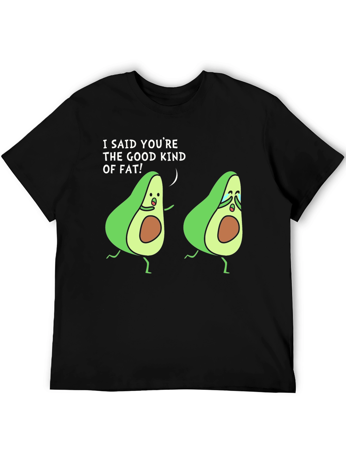 Avocado Humor Black T-Shirt Good Kind Of Fat