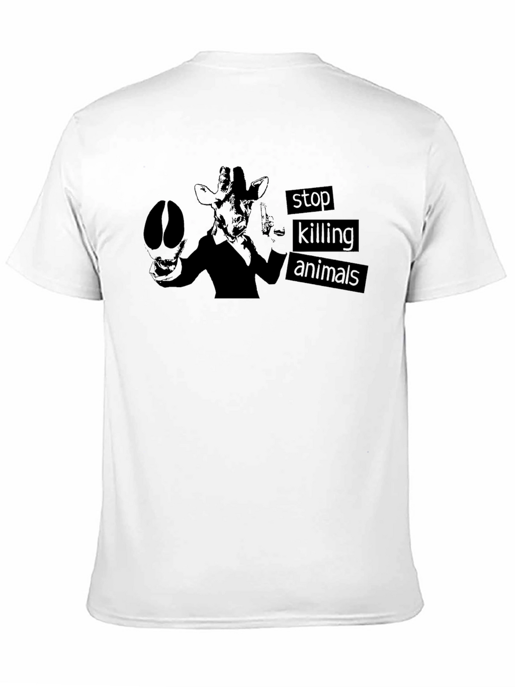 Stop Killing Animals T-Shirt - Giraffe Design