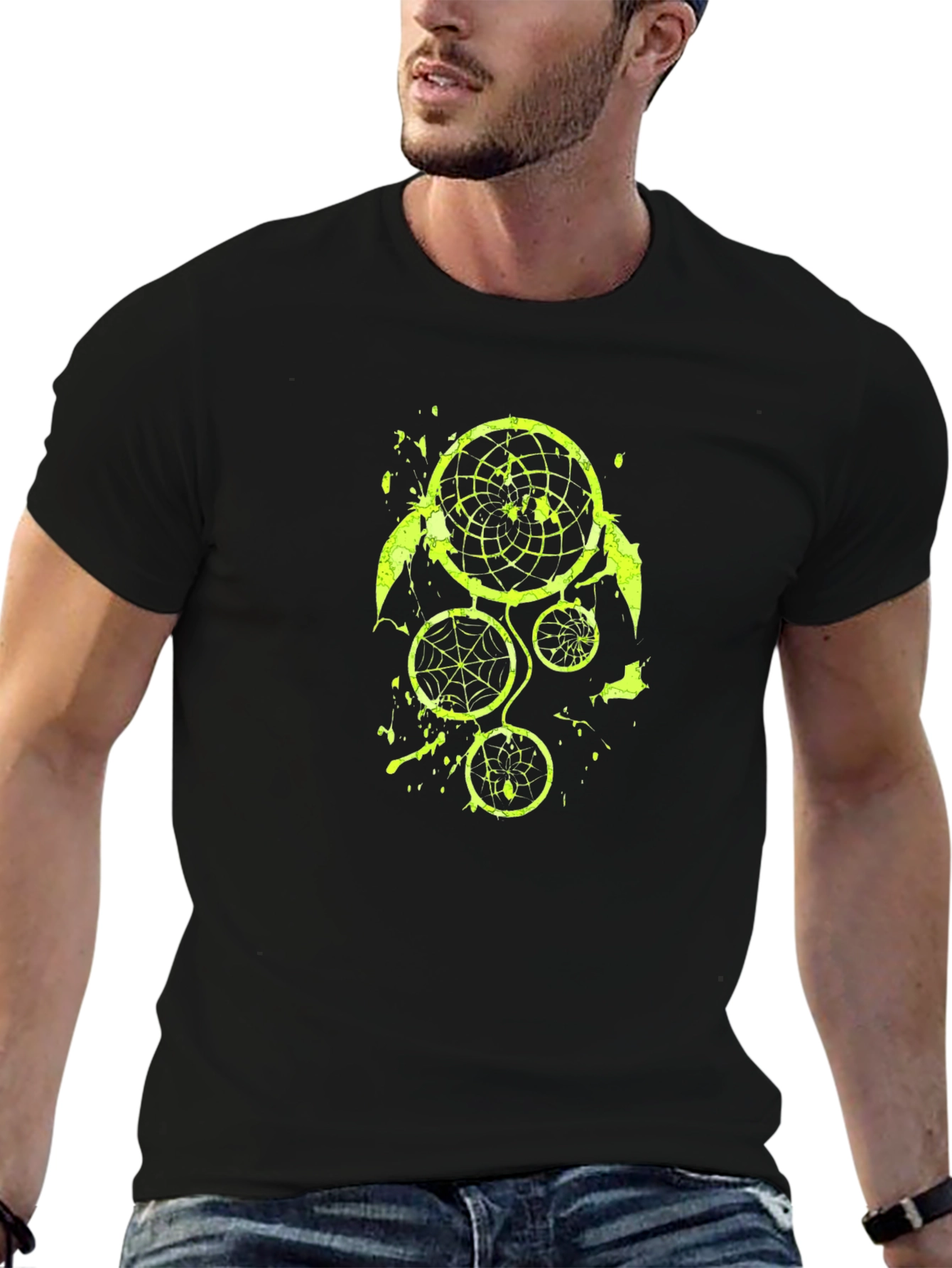 Dreamcatcher Graphic Print Black Tee