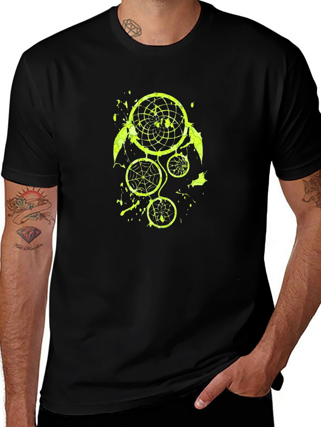 Dreamcatcher Graphic Print Black Tee