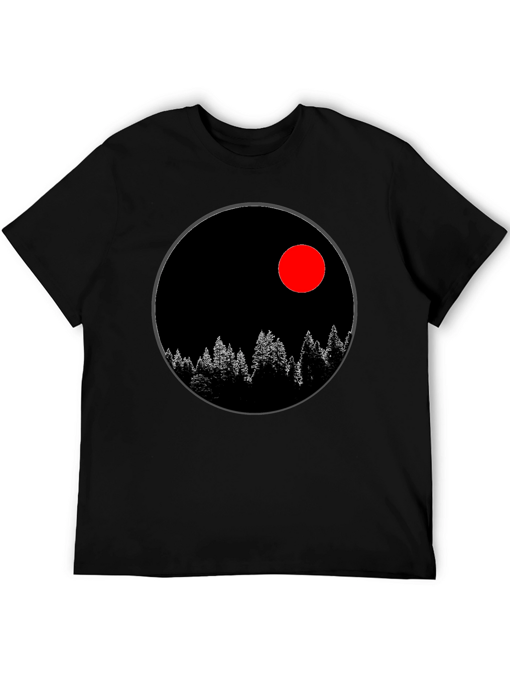 Black T-Shirt with Nature Design