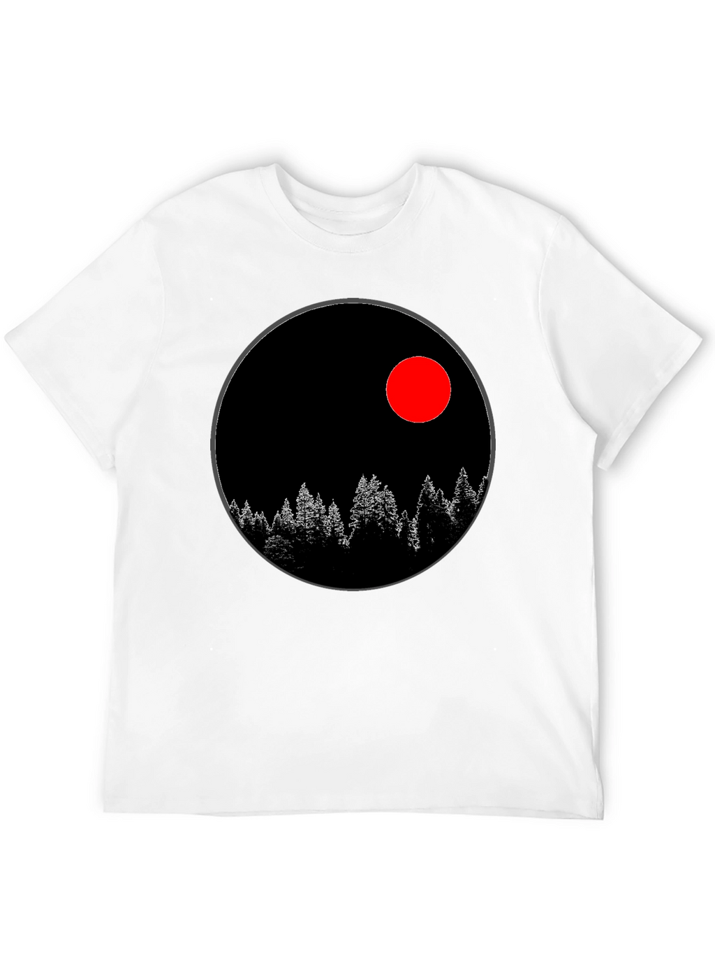 Black T-Shirt with Nature Design