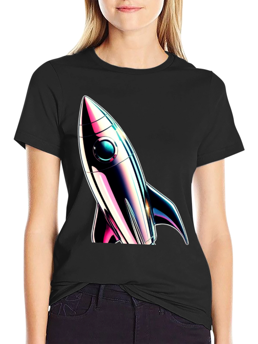 Retro Rocket Graphic Tee - Space Adventure Style