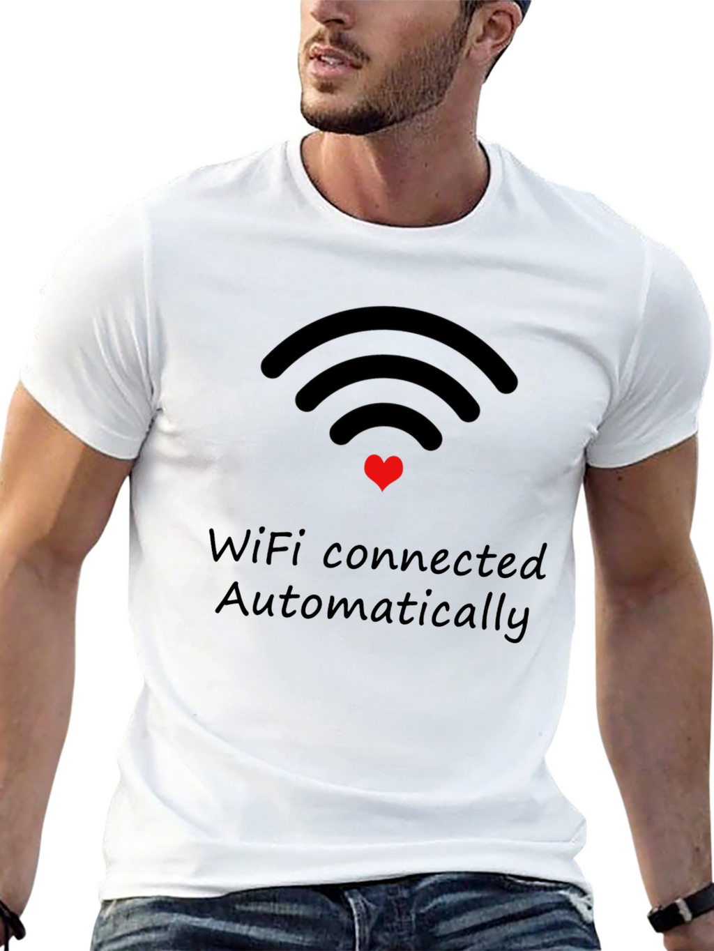 WiFi Connected Automatically Black Tee
