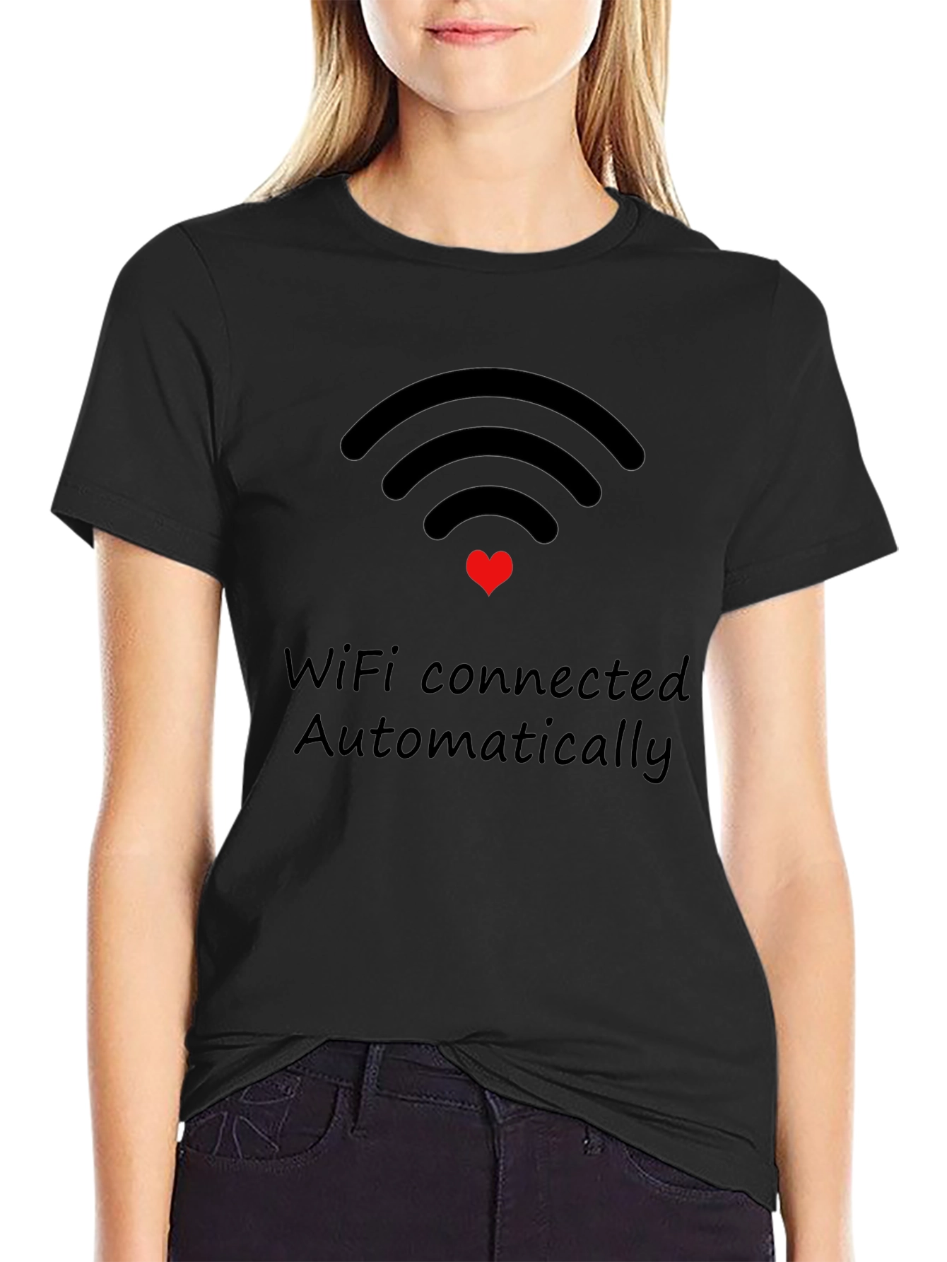 WiFi Connected Automatically Black Tee