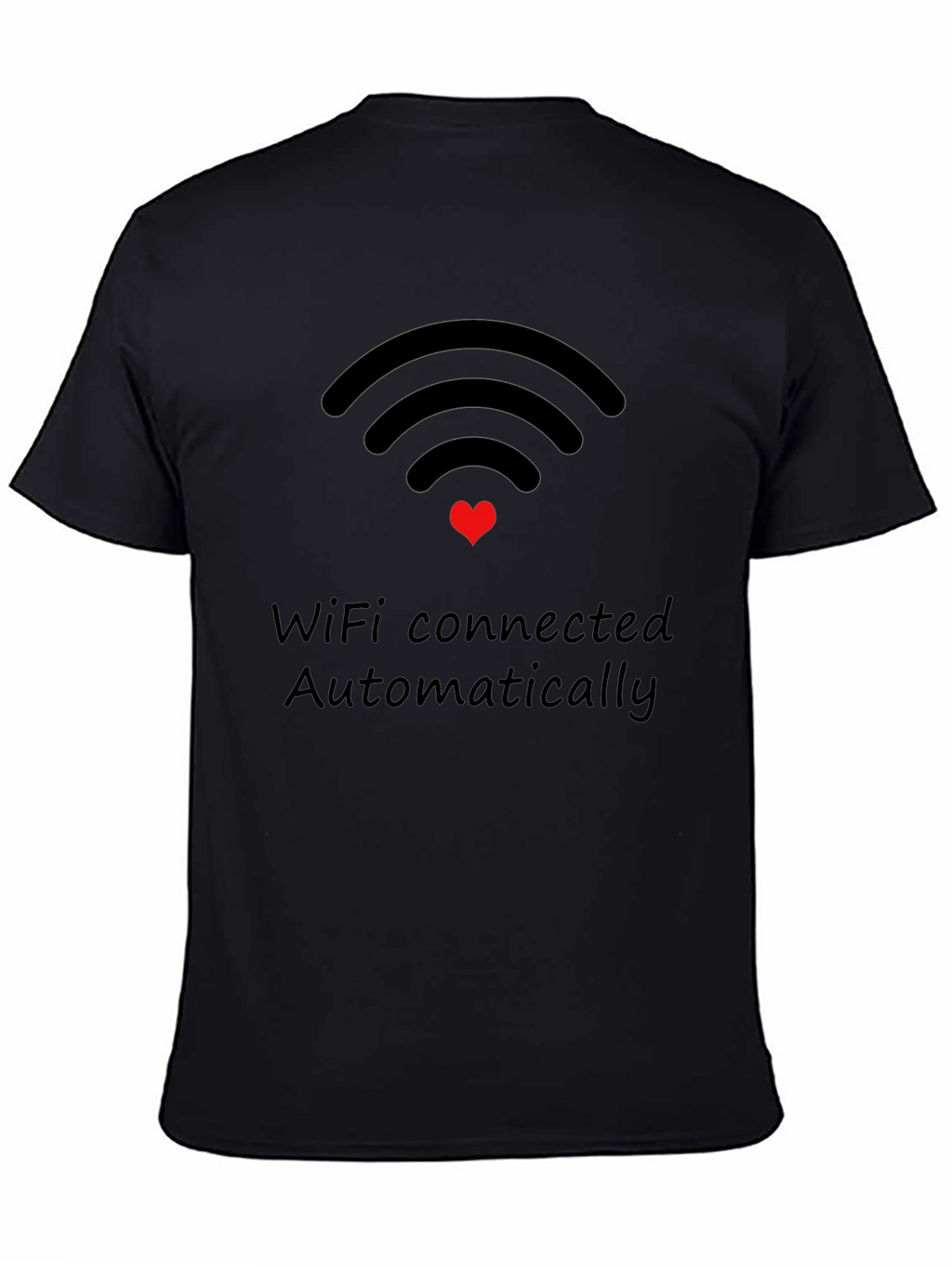 WiFi Connected Automatically Black Tee