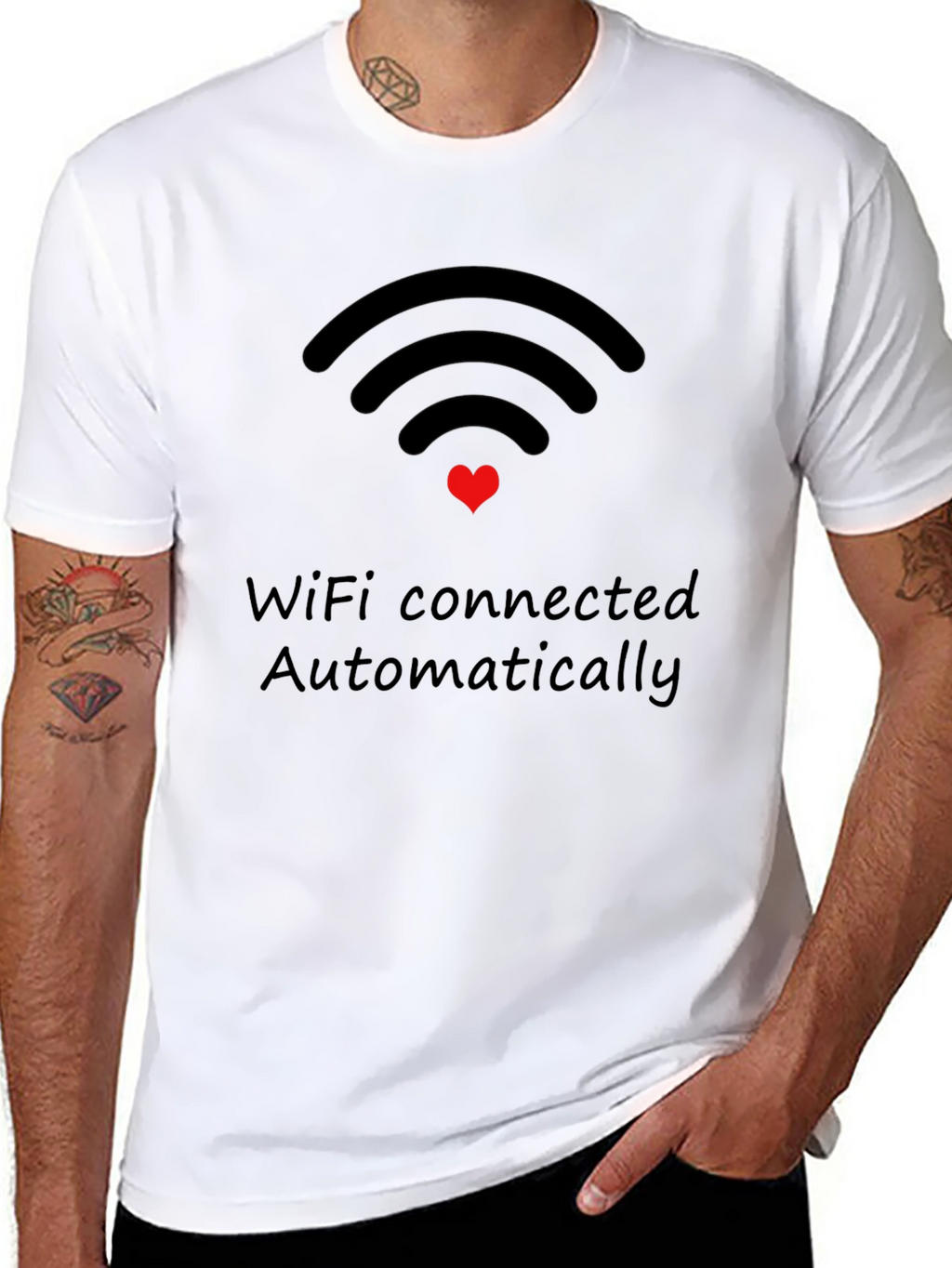 WiFi Connected Automatically Black Tee