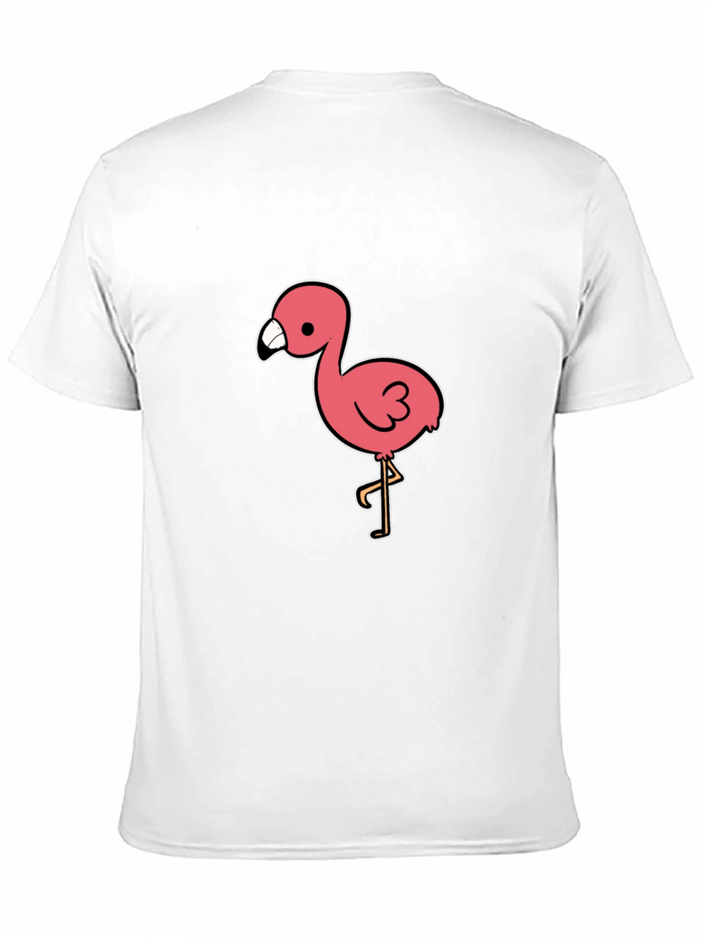 Black T-Shirt with Pink Flamingo Graphic