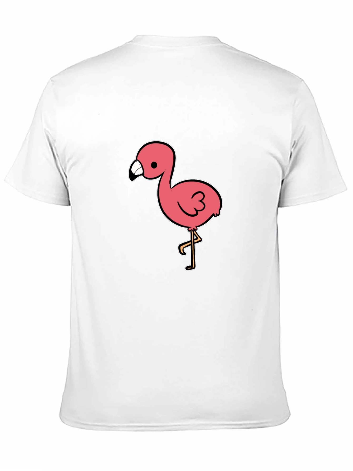 Black T-Shirt with Pink Flamingo Graphic