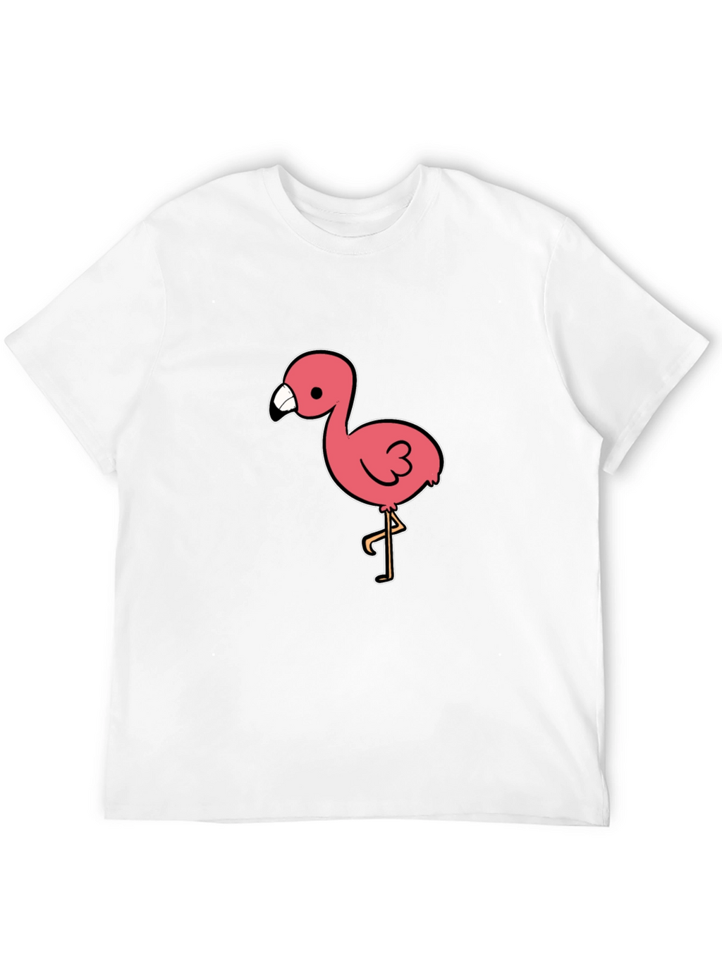 Black T-Shirt with Pink Flamingo Graphic