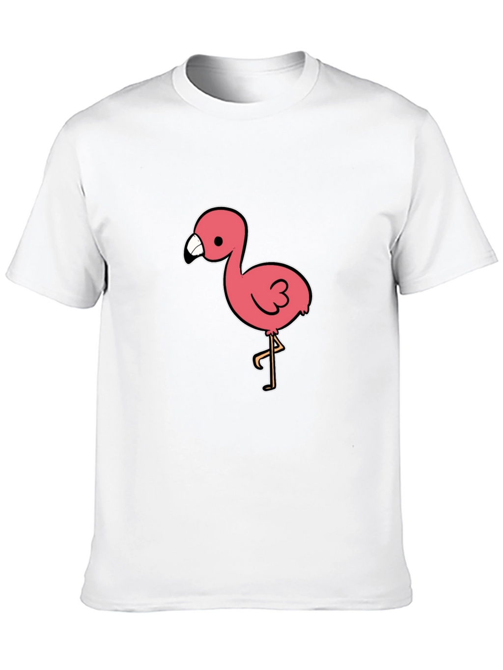 Black T-Shirt with Pink Flamingo Graphic