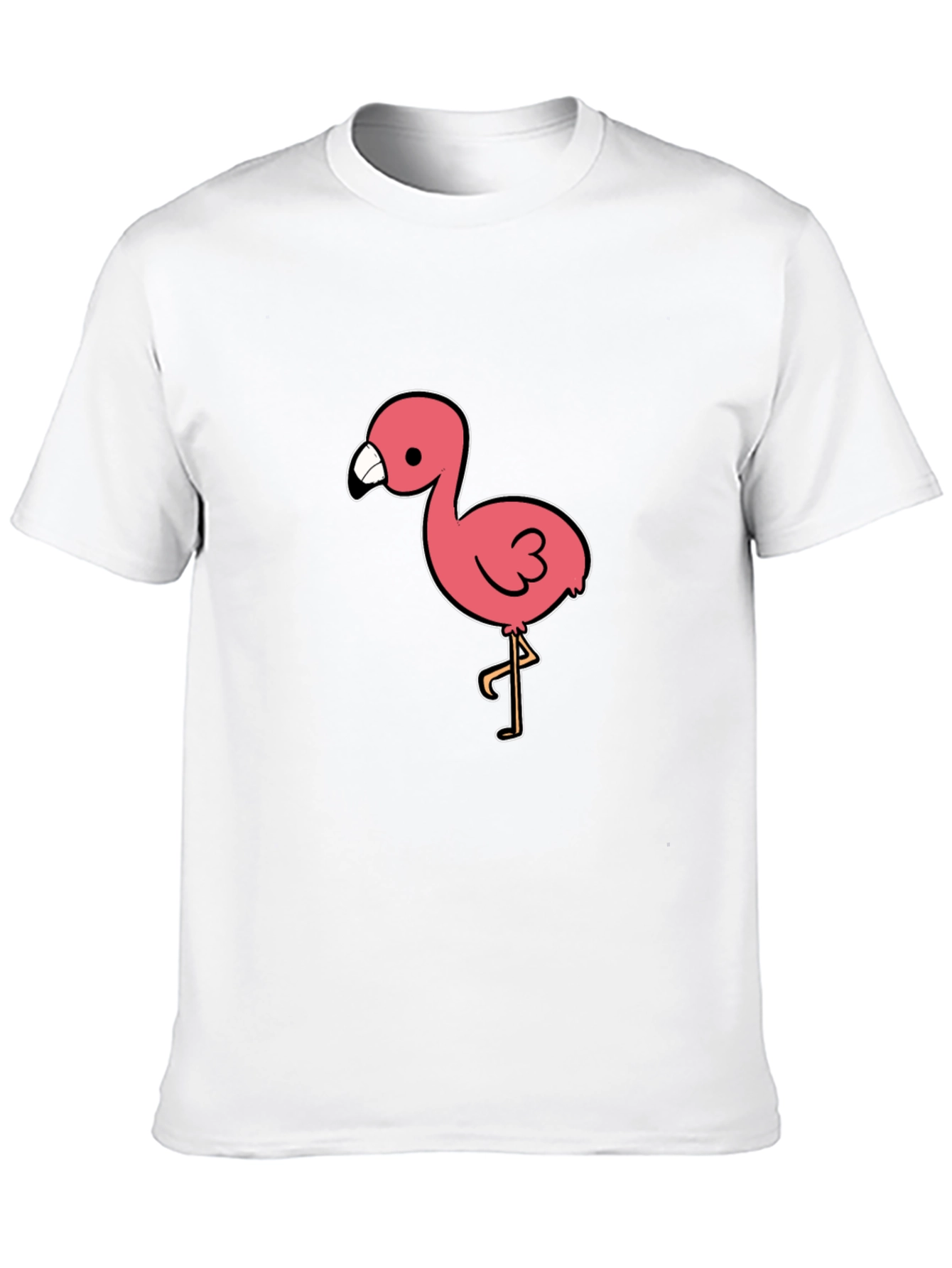 Black T-Shirt with Pink Flamingo Graphic