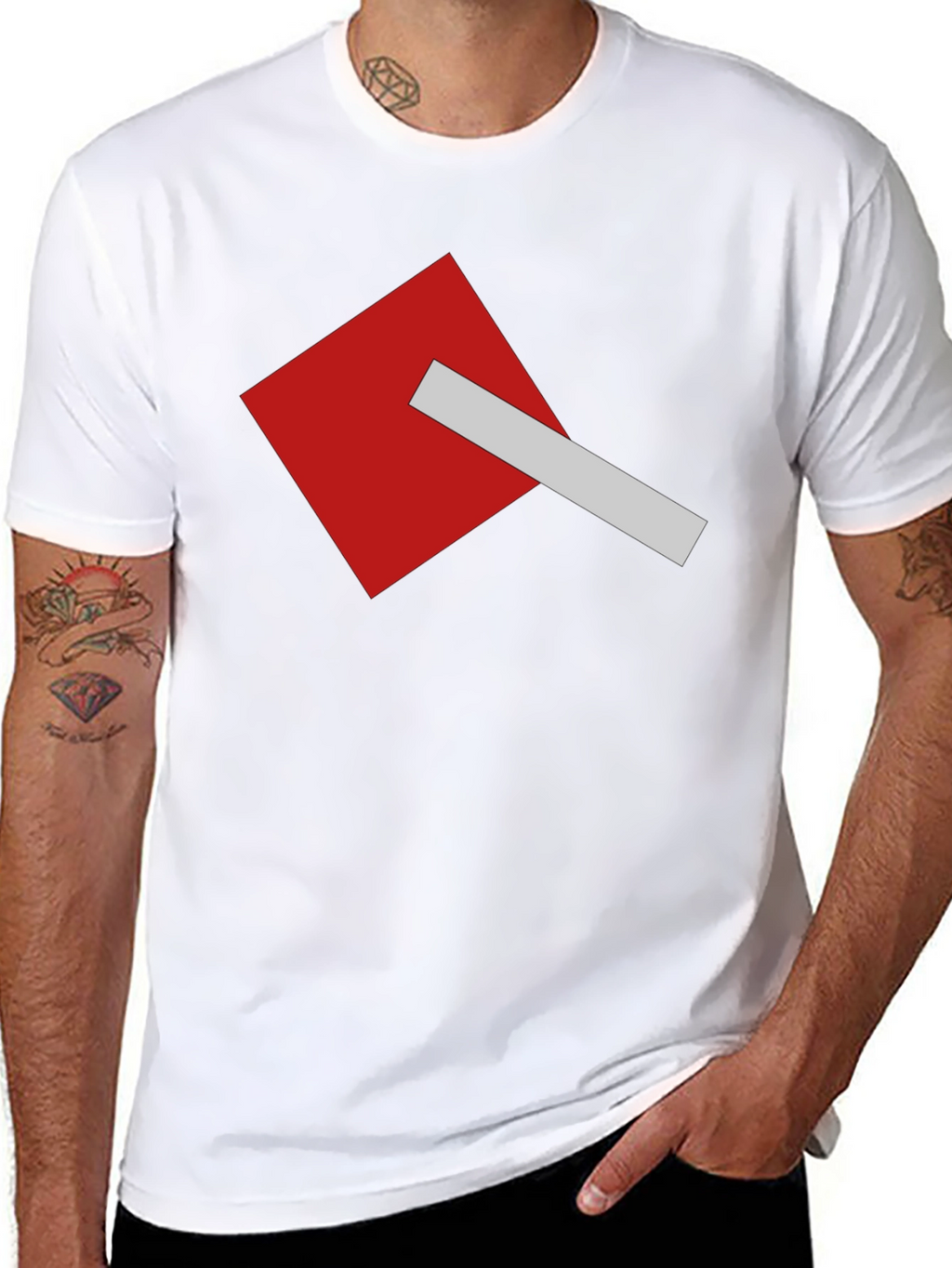 Geometric Square Graphic Tee - Modern Casual Style
