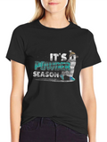 Its Powder Season Black T-Shirt