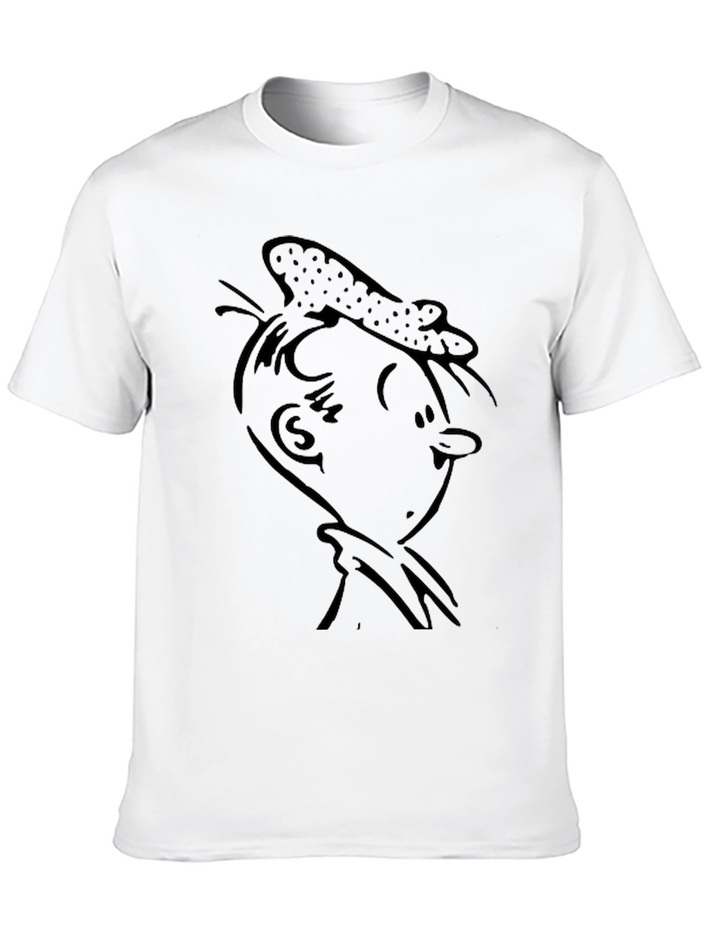 Retro Cartoon Graphic T-Shirt - Black Cotton Tee