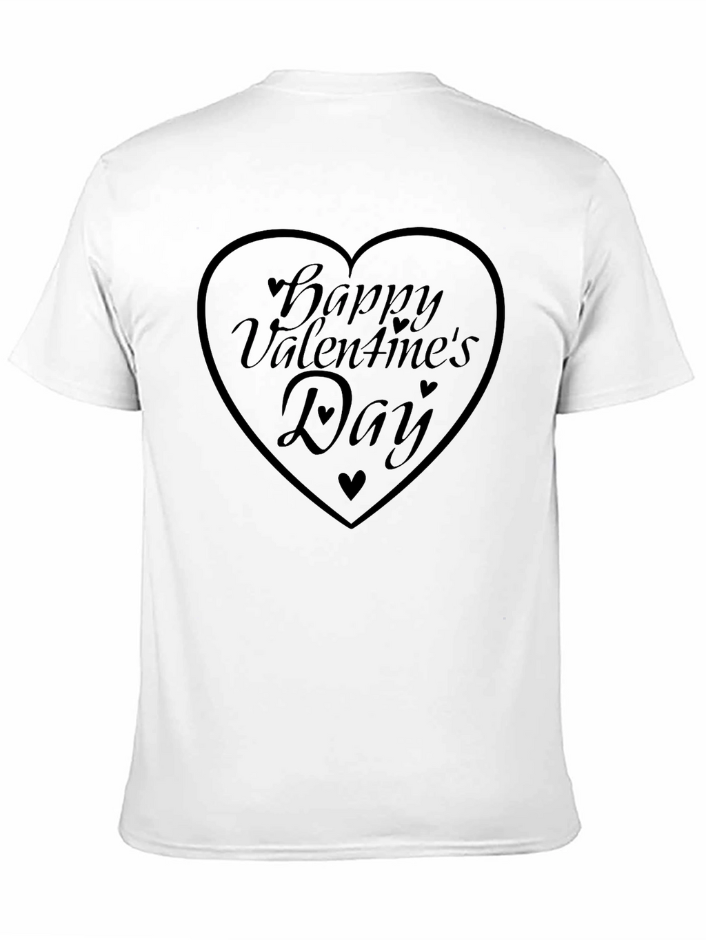 Happy Valentines Day Heart Graphic Tee - Black
