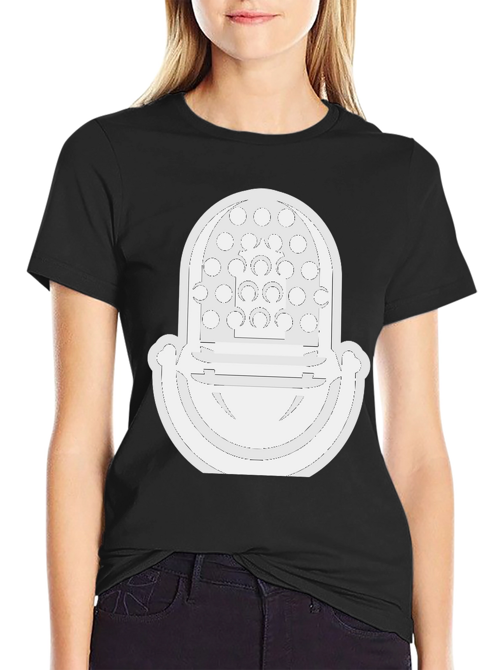Modernist White Graphic Tee - Bold Fashion Statement