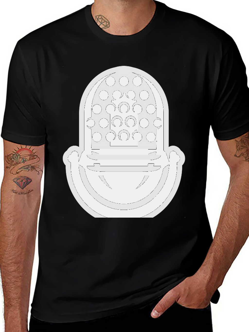 Modernist White Graphic Tee - Bold Fashion Statement