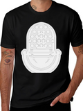 Modernist White Graphic Tee - Bold Fashion Statement