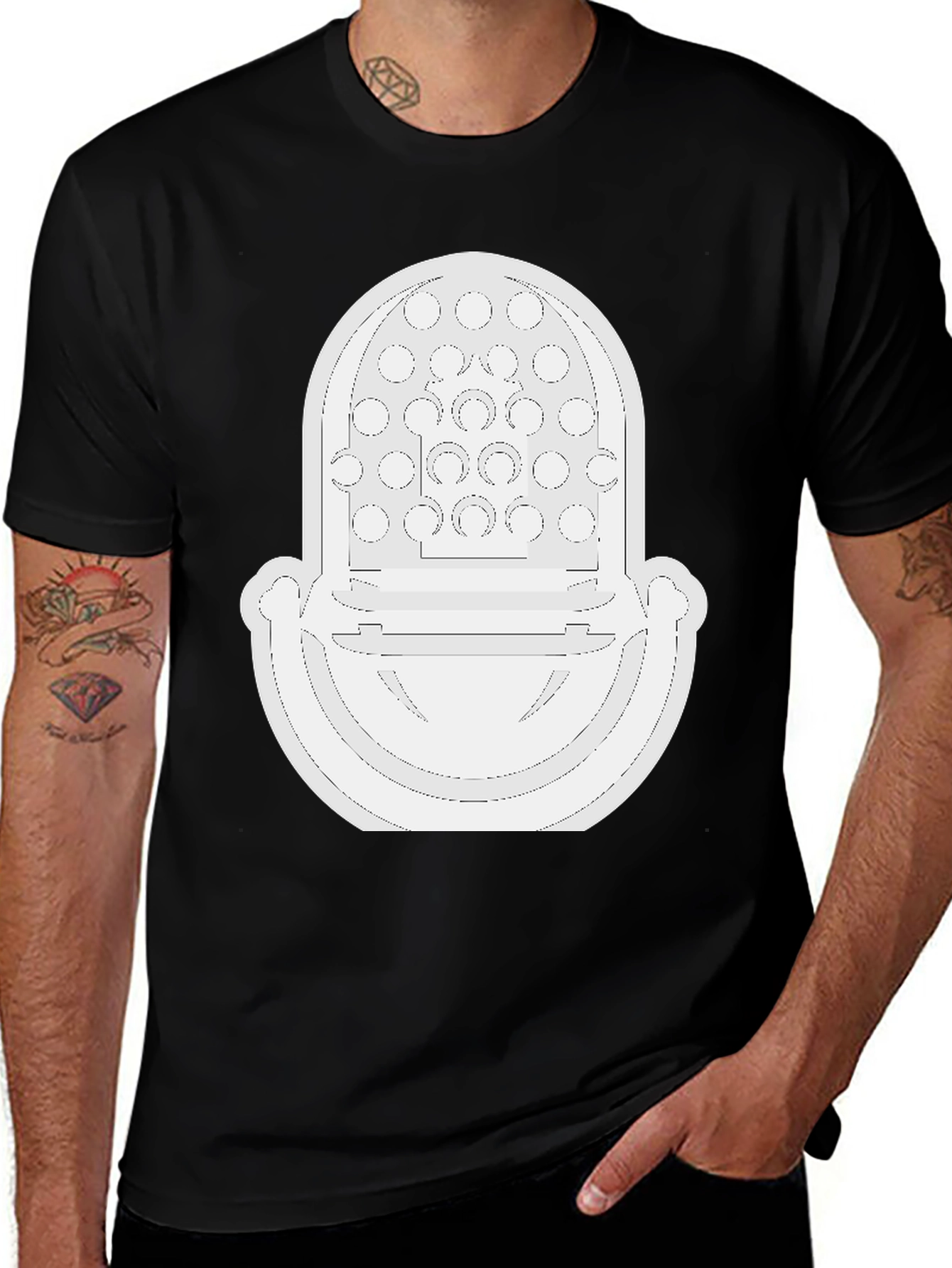 Modernist White Graphic Tee - Bold Fashion Statement