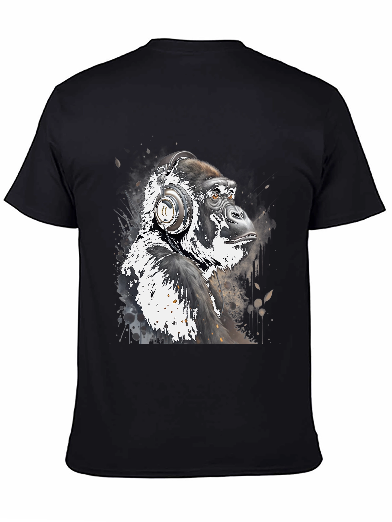 Cool Gorilla with Headphones Graphic Tee