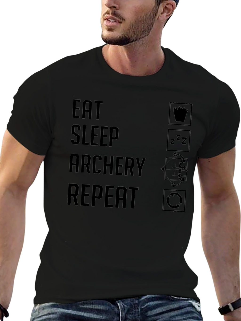 Eat Sleep Archery Repeat T-Shirt - Archery Lover Tee