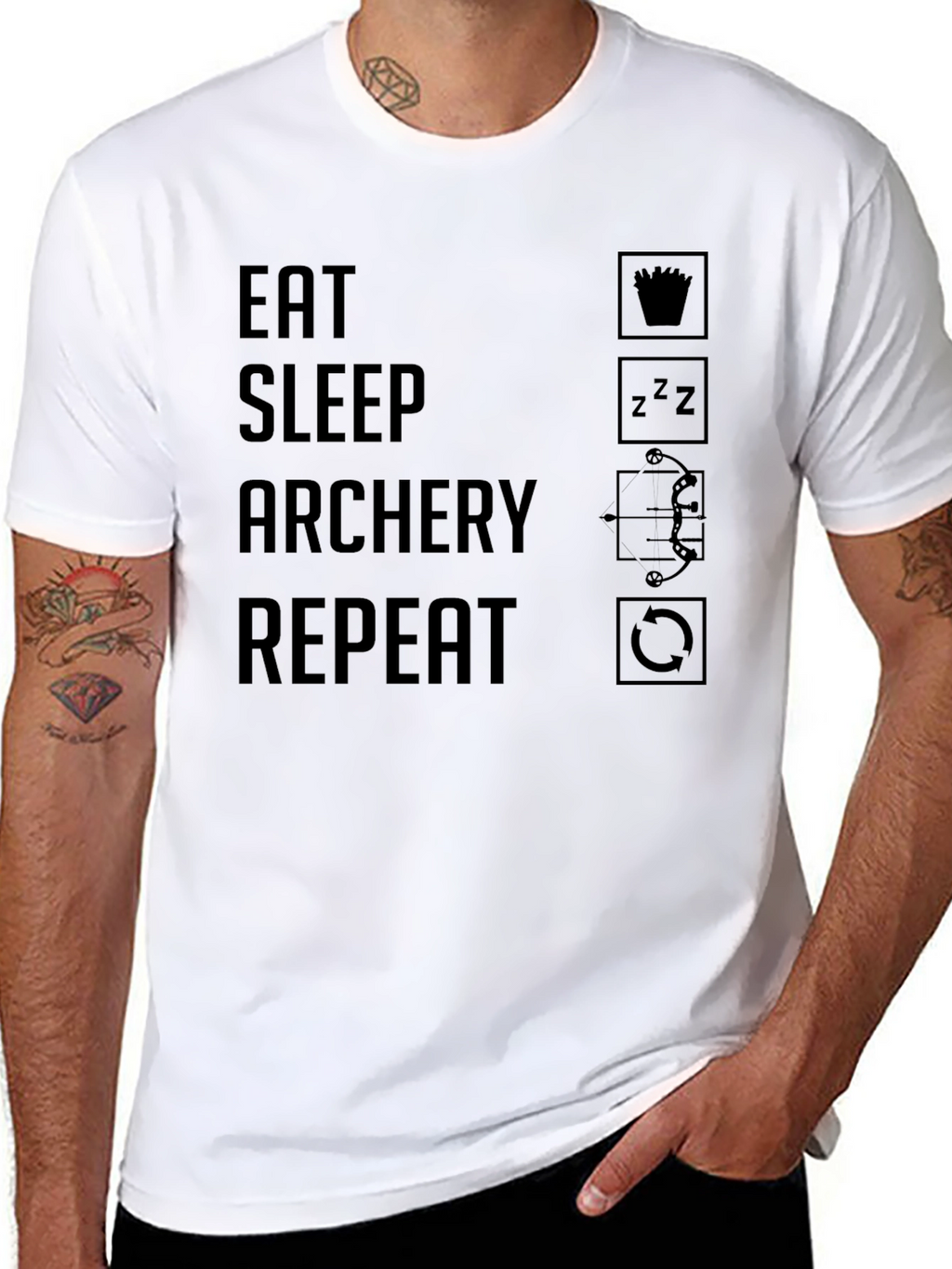 Eat Sleep Archery Repeat T-Shirt - Archery Lover Tee