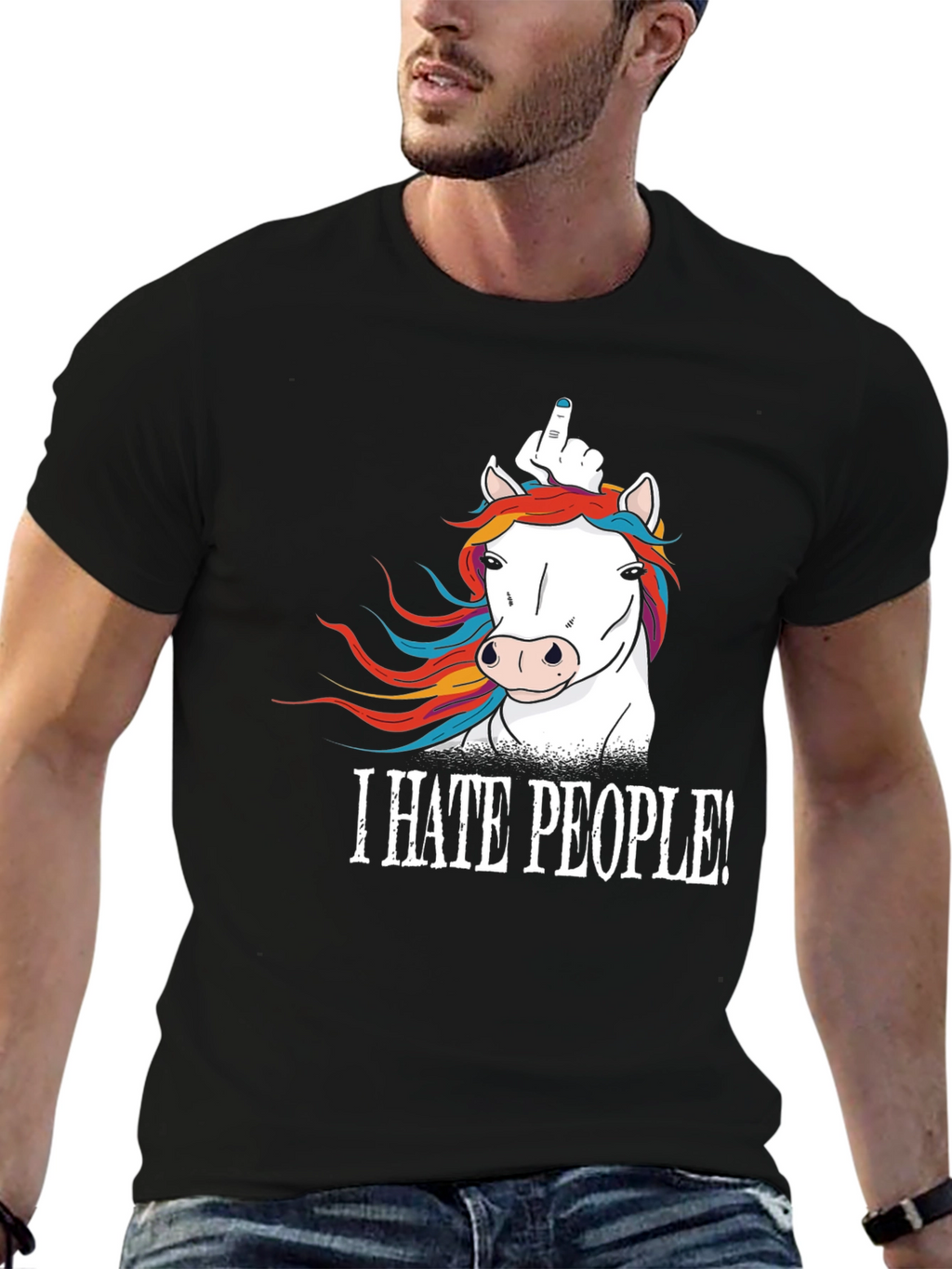 I HATE PEOPLE! Funny Unicorn T-Shirt