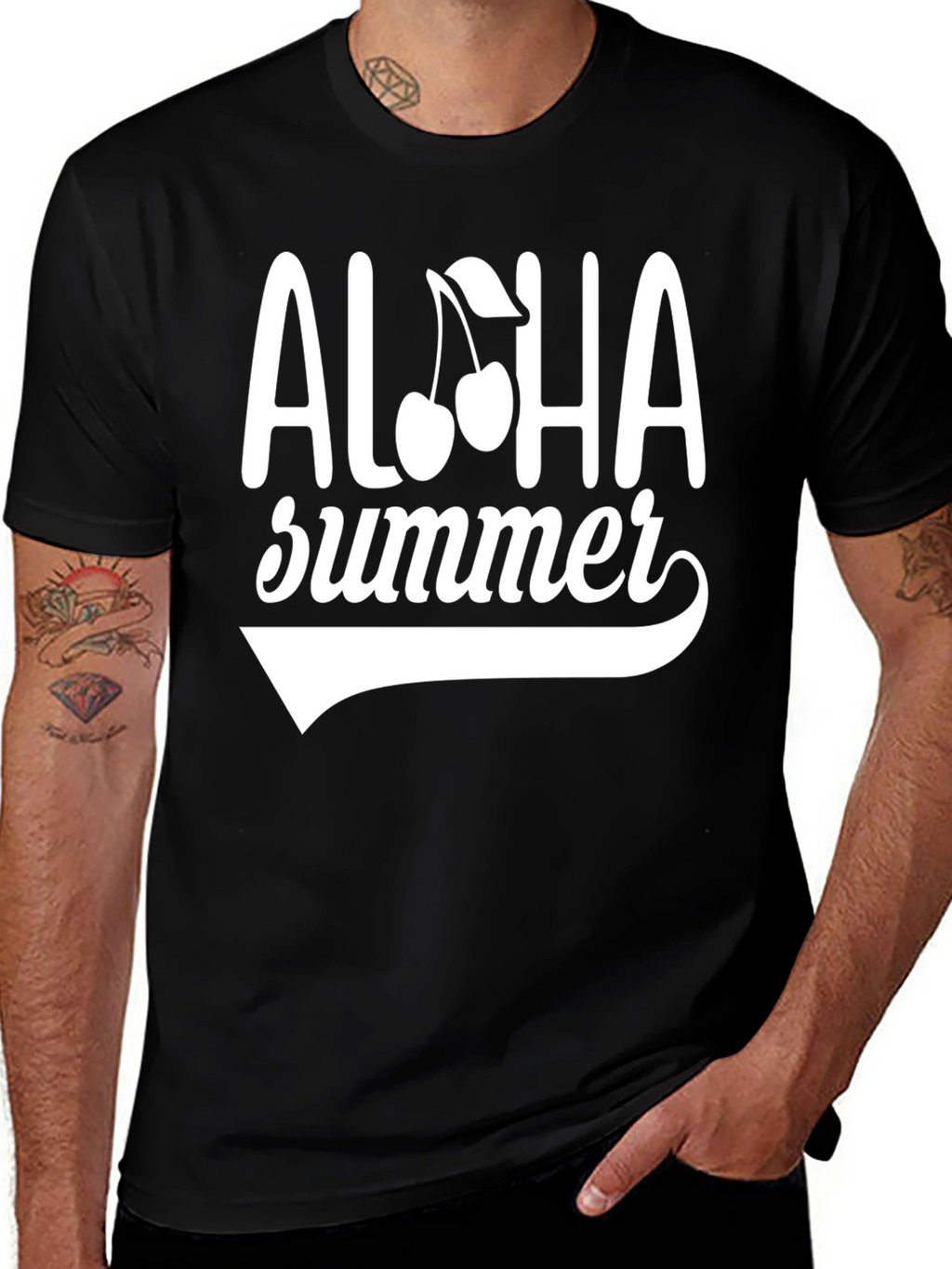 Aloha Summer T-Shirt - Black Graphic Tee