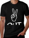 Peace Out Black Graphic Tee